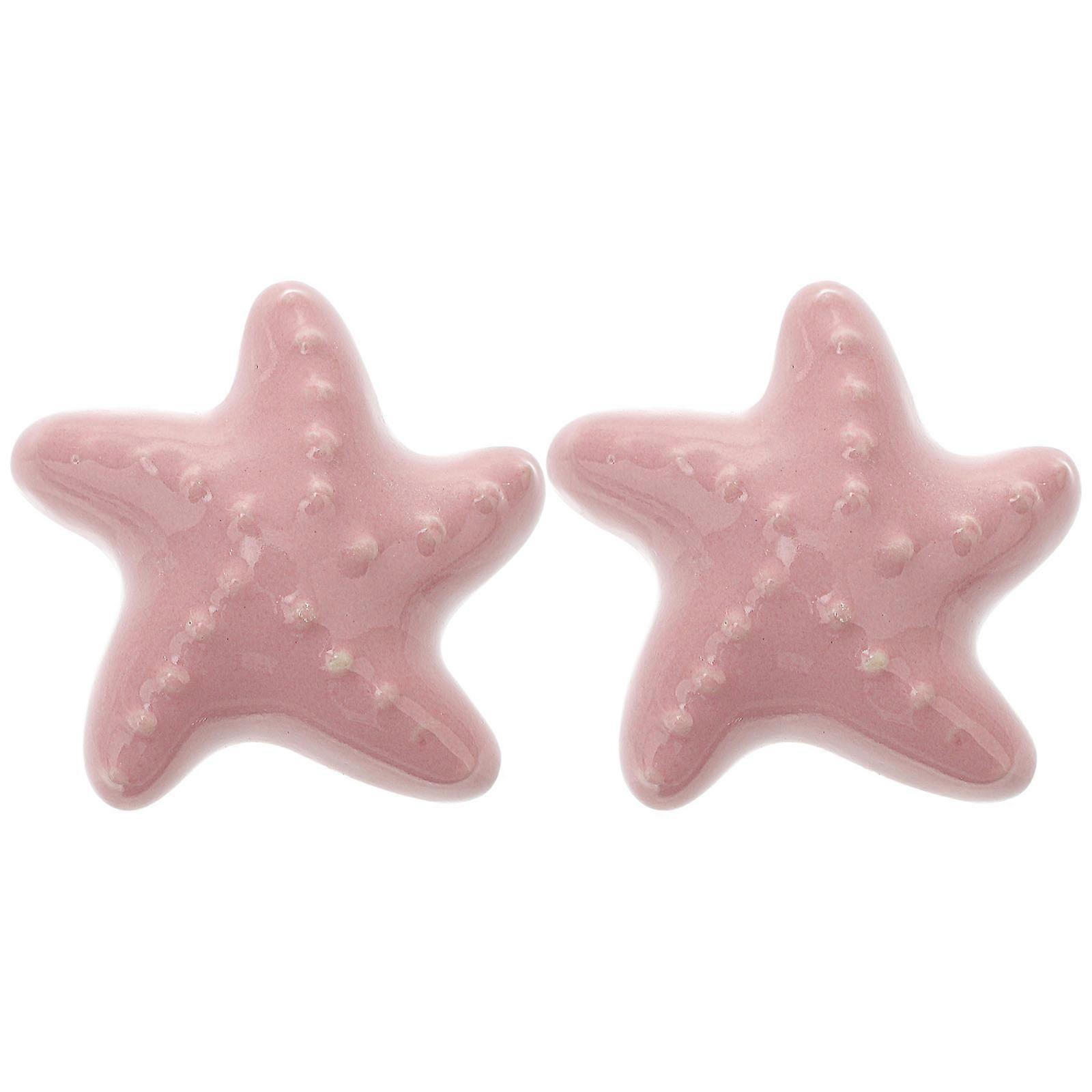 Stück Sternförmige Griffe, Bezaubernde Zugstange, Zierliche Knöpfe, Kreativer Keramikgriff Für Zuhause, Büro, Zimmer, Hotel (rosa)-4.30x4.30x3.20cm-pink