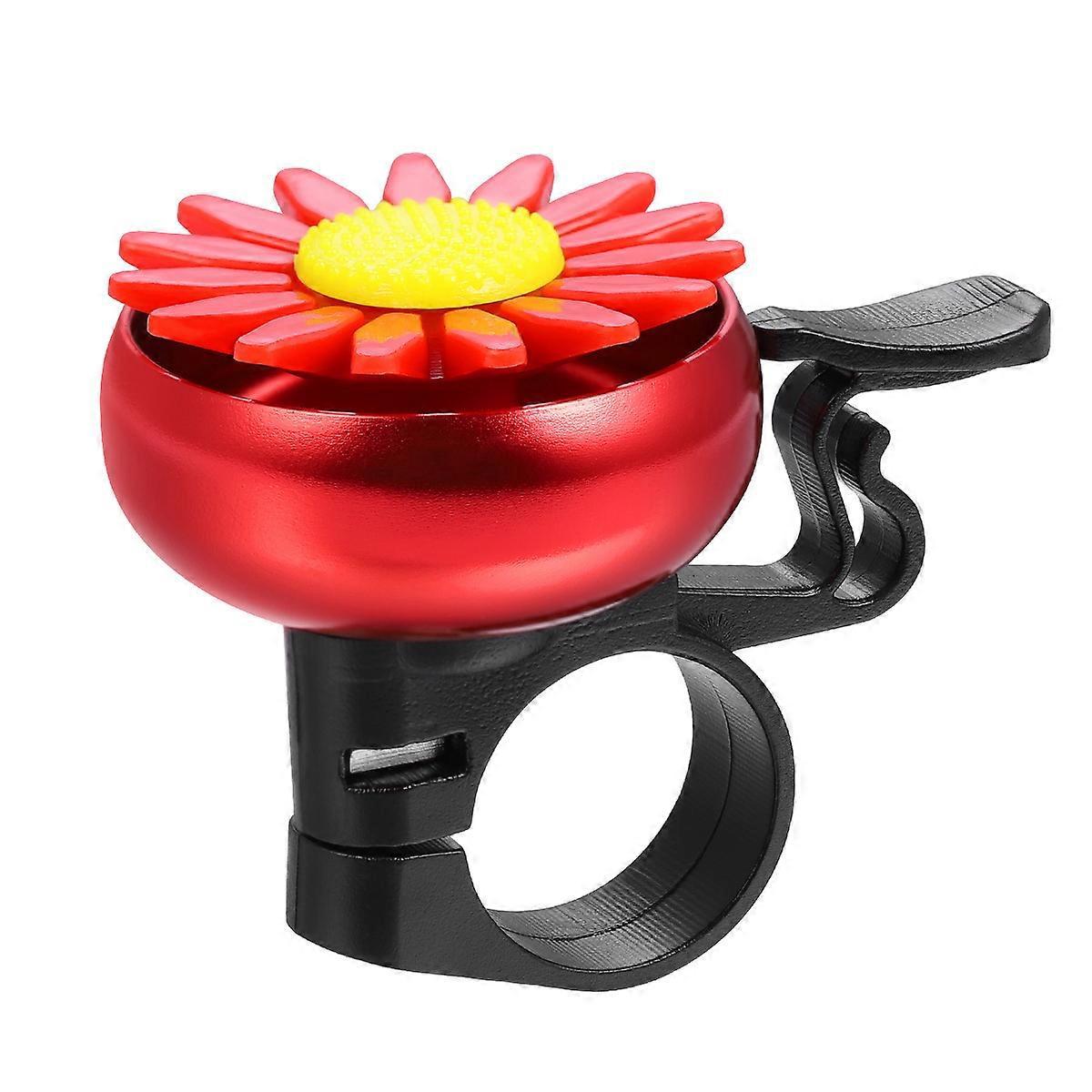 Vorcool Sonnenblumenförmige Fahrradklingel Für Kinder (rot)-6.50x5.00x4.00cm