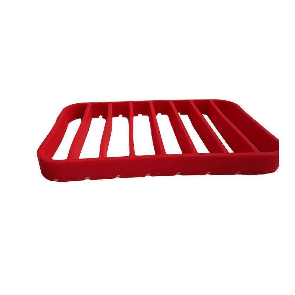 Silikon-bratrost, Mehrzweck-bratrost Aus Silikon, Isolierend, Antihaftbeschichtet, Für Backofen Und Schnellkochtopf - 27 X 17,5 X 2,5 Cm (rot)-red