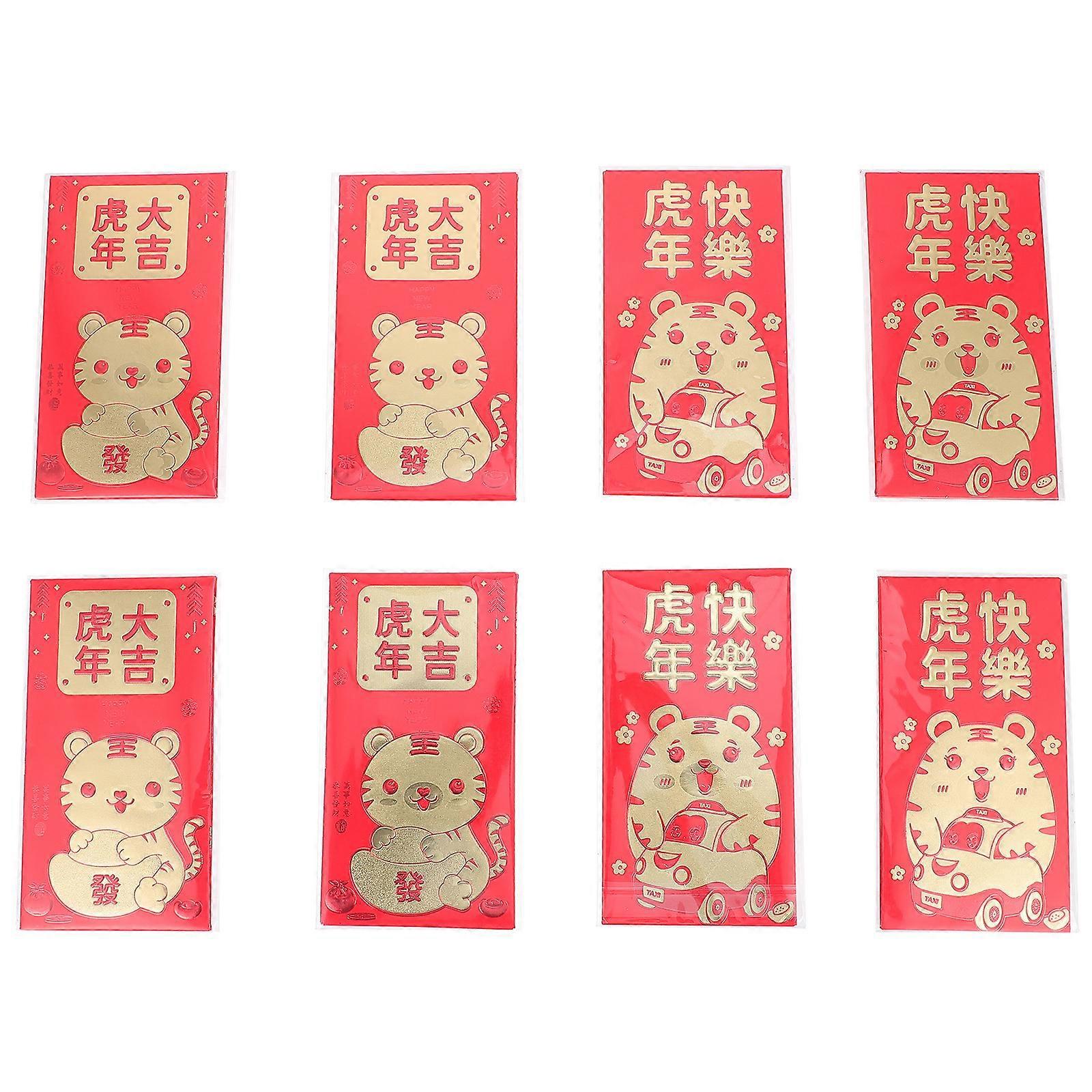 60 Rote Umschläge Zum Jahr Des Tigers – Frühlingsfest-geldbeutel-16.7x9cm-red