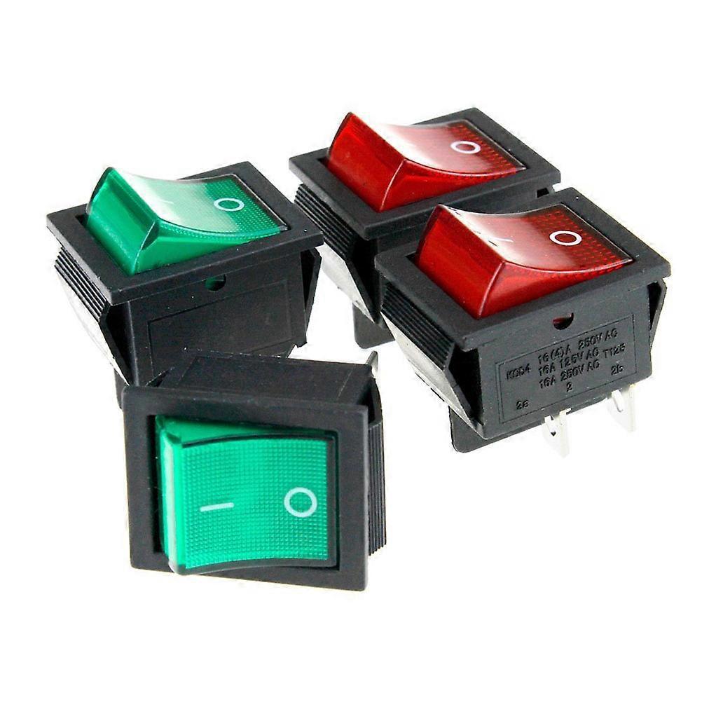4 Stück Rot/grün Wippschalter Ein/aus 16a 250v-red