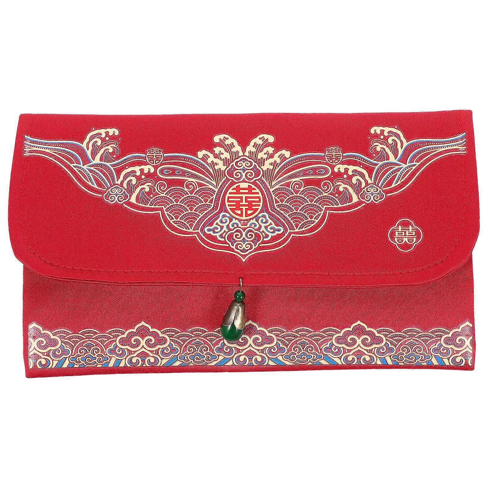 Chinesischer Roter Umschlag, Hochzeitsglücksgeld-umschlag, Brokatumschlag-18.70x11.00x1.00cm
