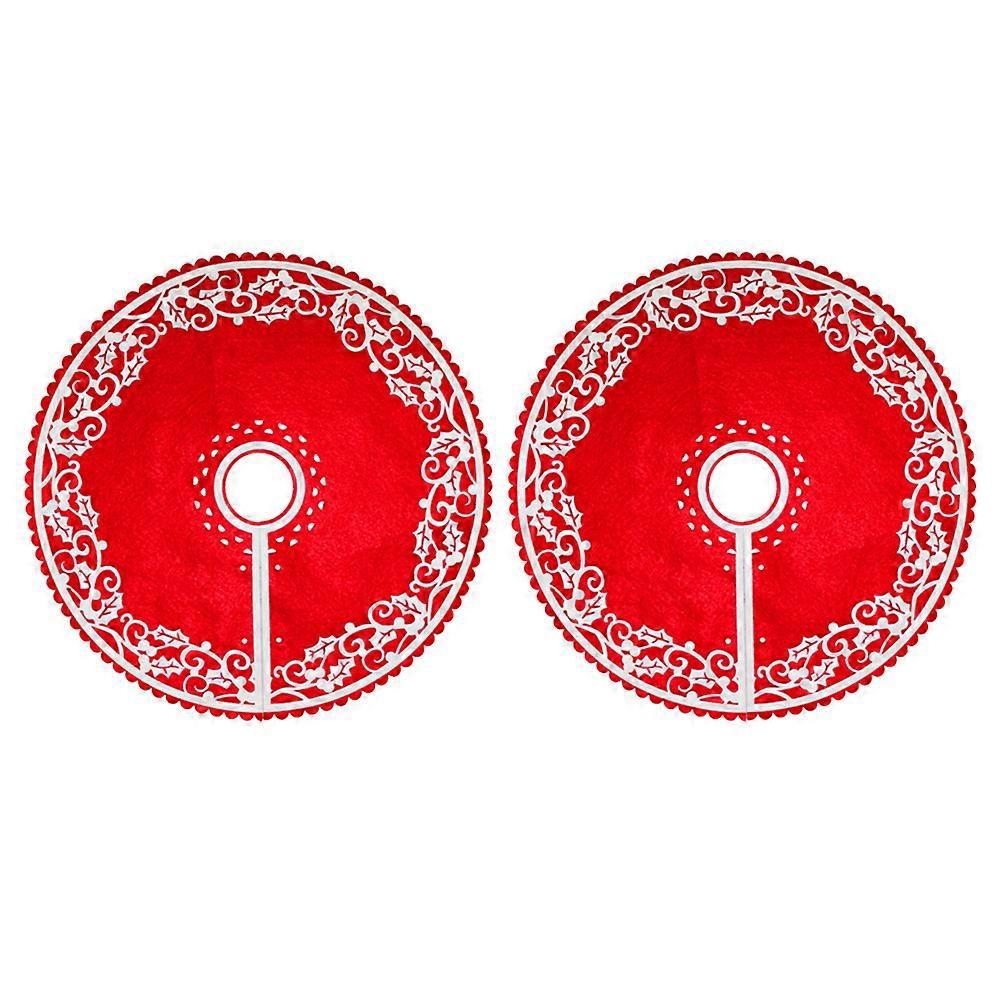 Stück 30 Cm Kreative Weihnachtsbaumdecke, Baumfußdekoration, Schürze, Umhüllung, Weihnachtsdekoration (rot)-30x30cm-red