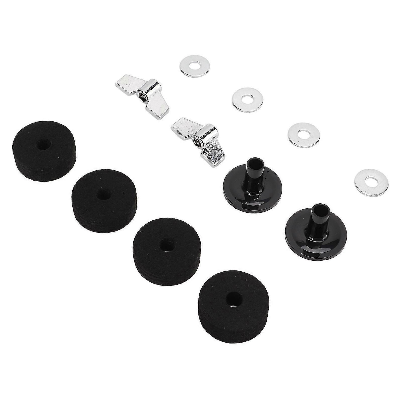 12-teiliges Ersatzteilset Für Becken: Filzhülsen 4 Cm Für Hi-hat-kupplungsbecher, Flügelmuttern, Unterlegscheiben (schwarz)