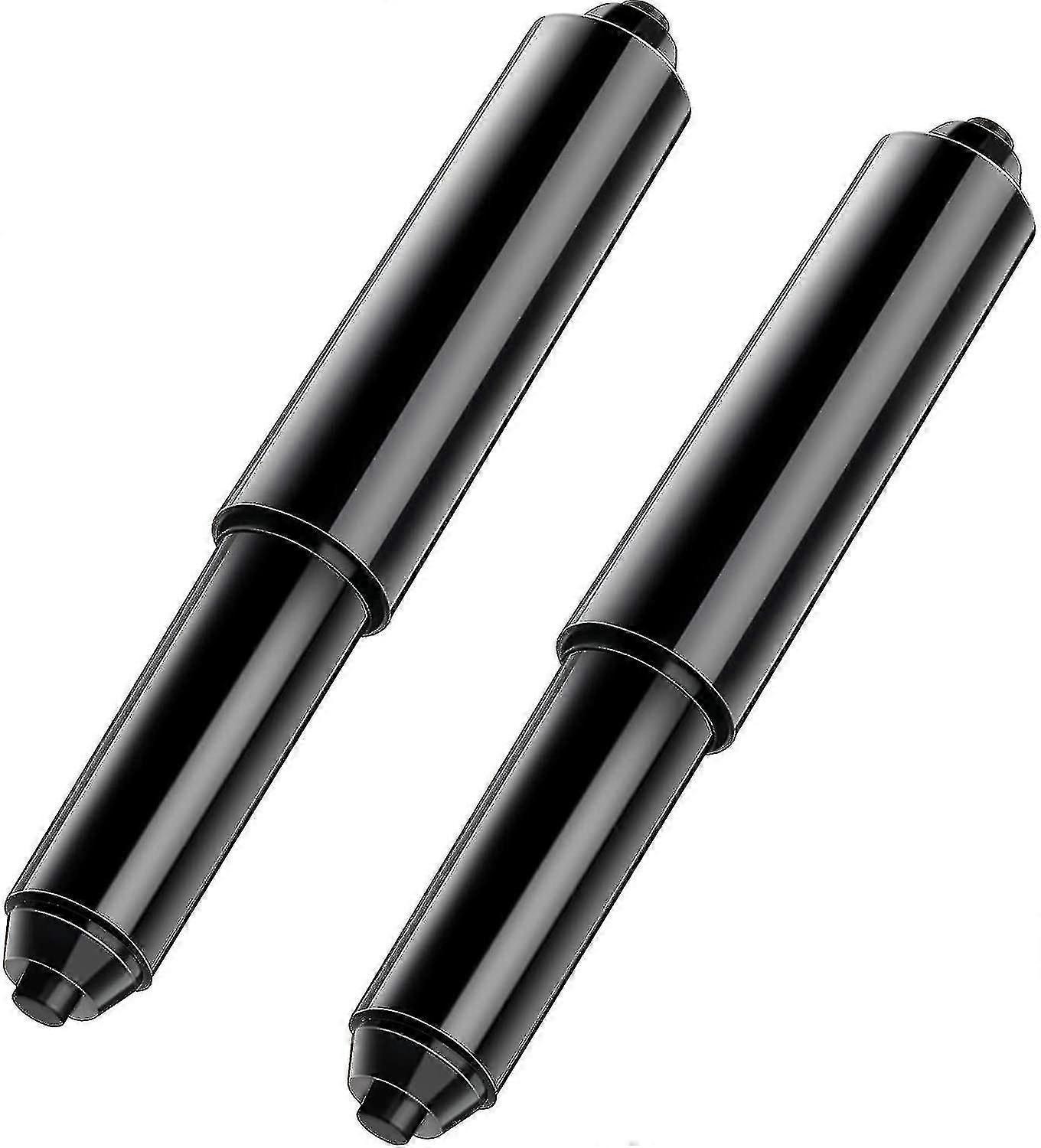 2 Stück Ersatzrollen Für Toilettenpapierhalter, Kunststoff, Federbelastet (schwarz)