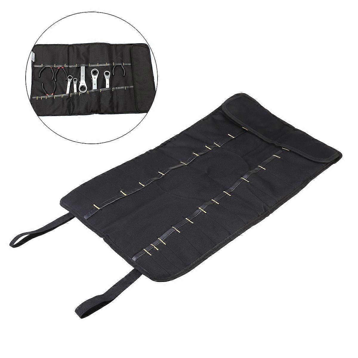 Mehrzweck-werkzeugtasche Mit 22 Fächern, Inklusive Zange, Schraubendreher Und Schraubenschlüssel (schwarz)-58.00x34.00x0.50cm-black