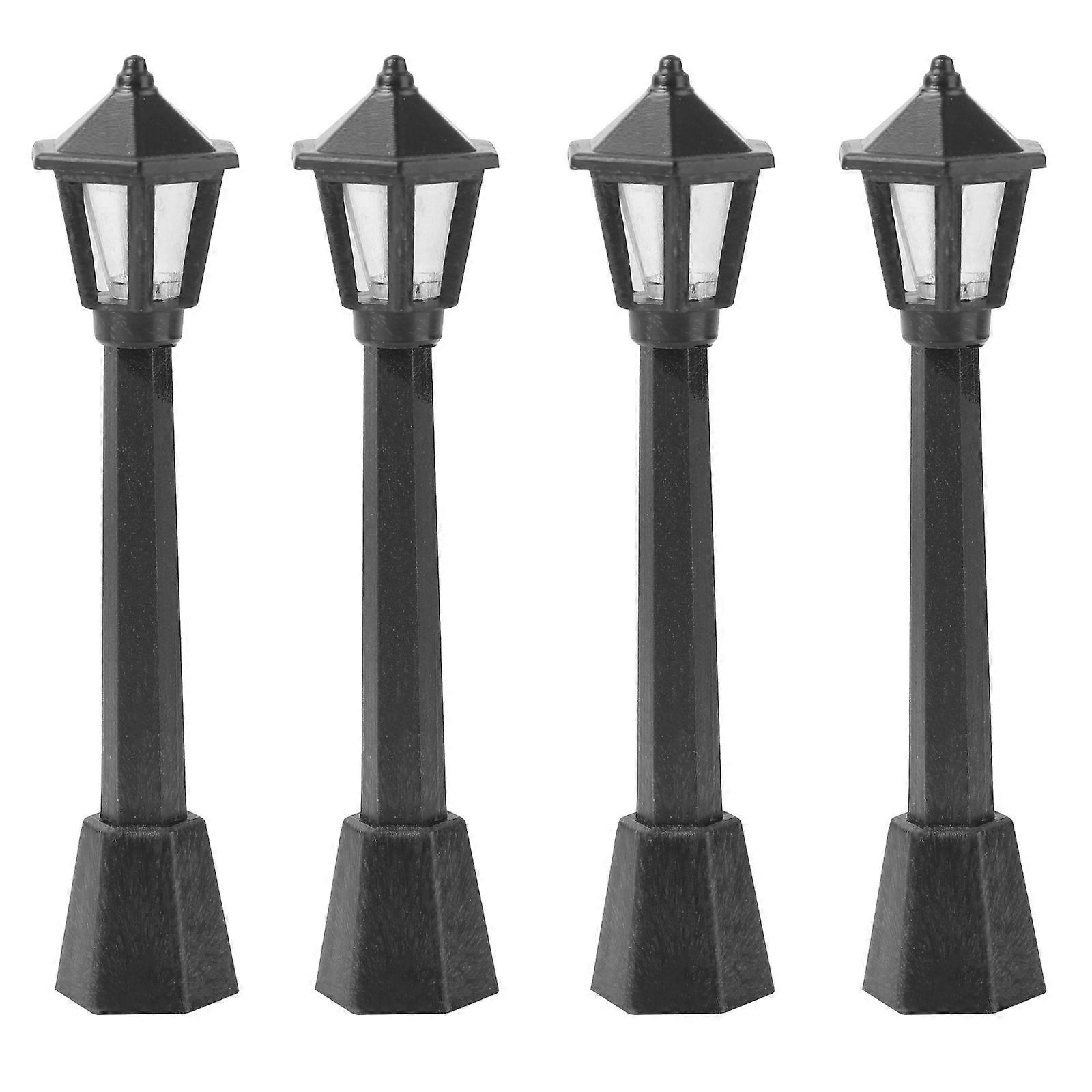 Stück Mini-straßenlaternen-spielhauszubehör Dekoration Gaslampenmodell Simulation Lebensszene Puppenhaus Spielzeug Diy Geschenke Zubehör (schwarz)-7.5x2cm-black