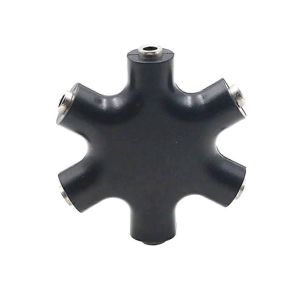 Snowflake 6-fach 3,5-mm-splitter Für Audio-kopfhörer/headset-adapter Mit Aux-kabel (schwarz)-black