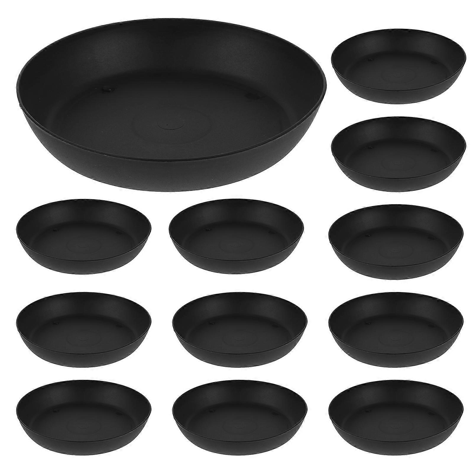 30 Stück Runde Untersetzer Für Sukkulenten-pflanztöpfe Aus Kunststoff (schwarz)-11.00x11.00x2.50cm-black
