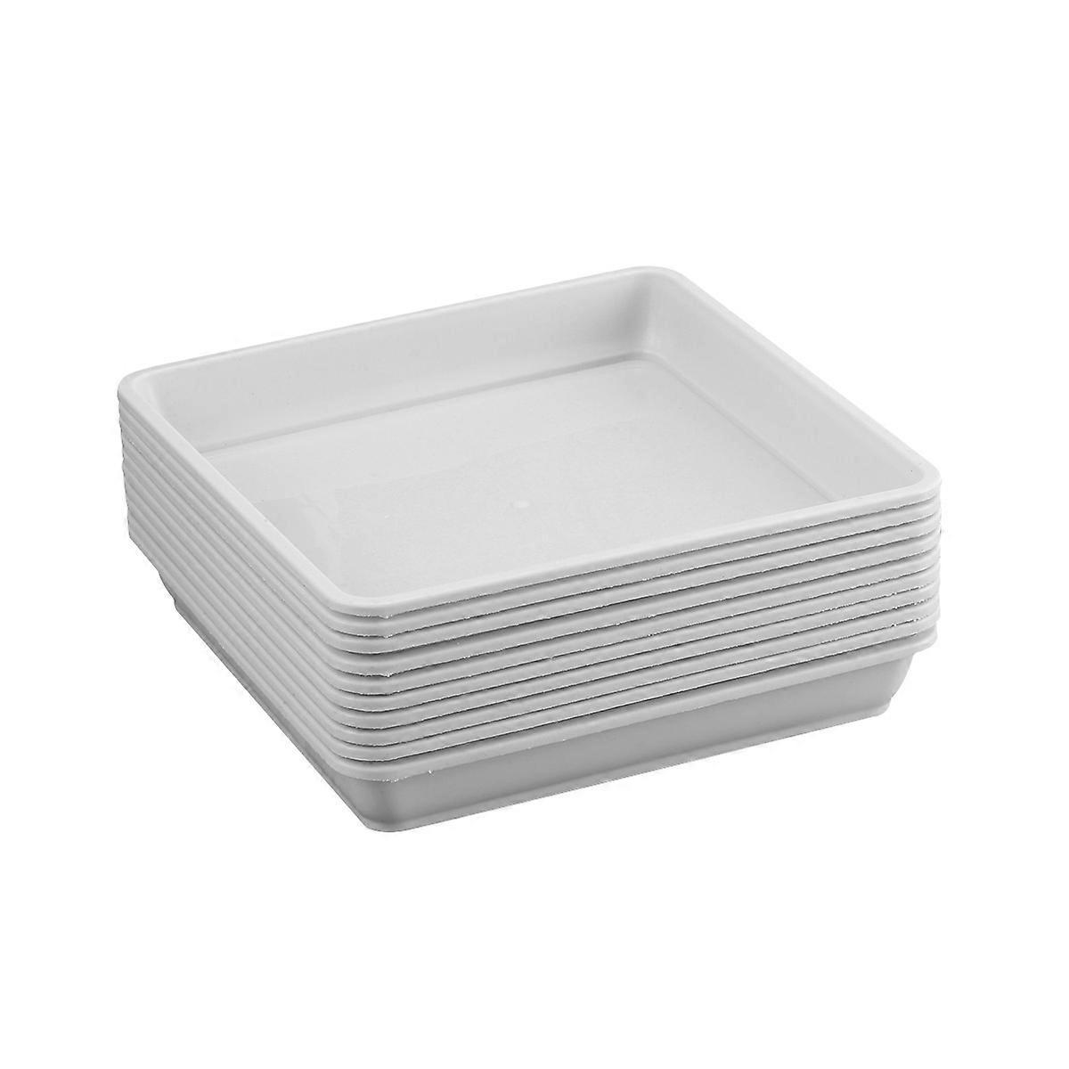 10 Stück Harztablett, Quadratisch, Torusförmig, Für Haushalt, Innen- Und Außenbereich, Garten, Blumentopf, Gießschale, Ornament (weiß)-18.50x18.50x2.50cm-white