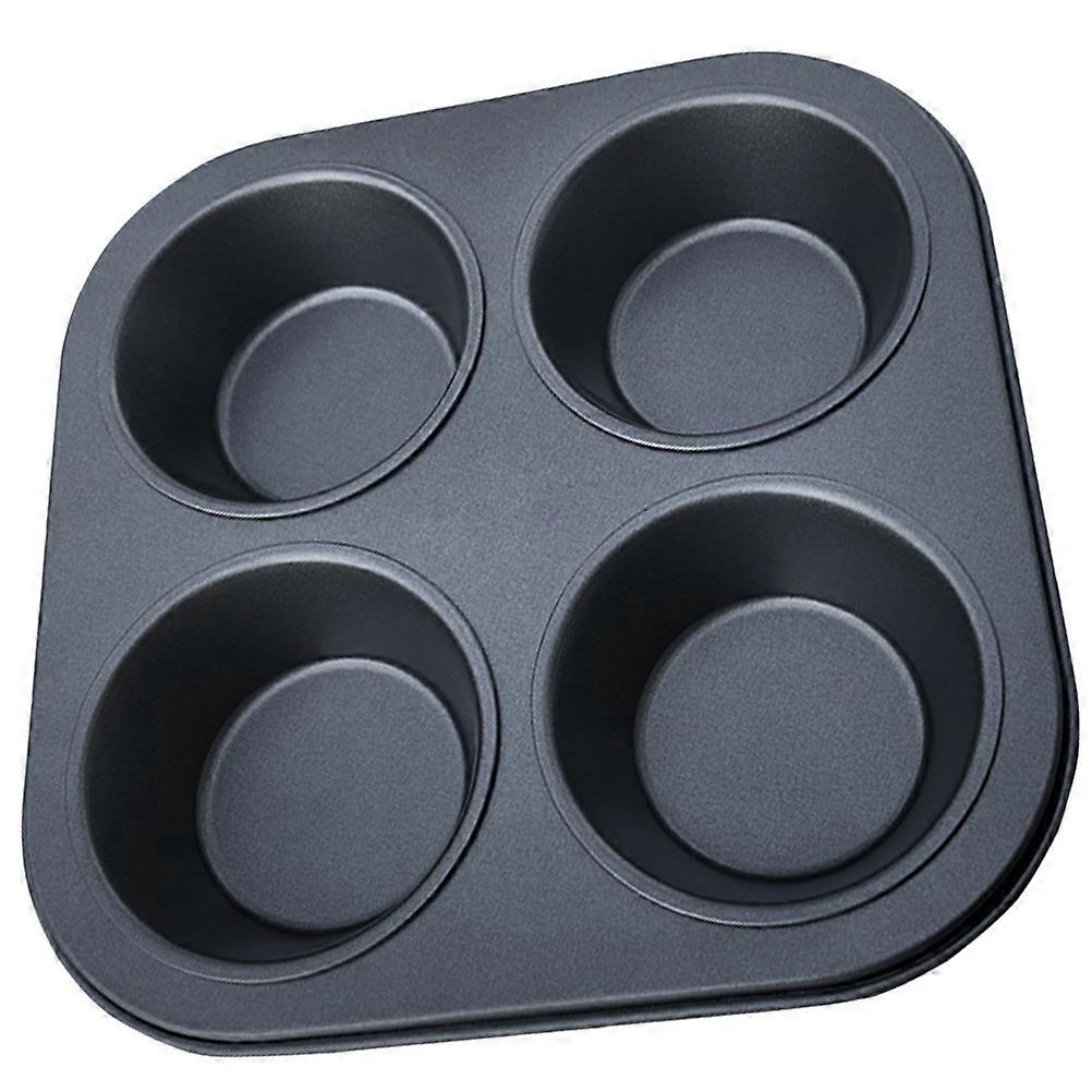 Muffin-backform Mit 4 Mulden, Antihaftbeschichteten Cupcake-förmchen Für Den Backofen (schwarz)-19.00x19.00x3.00cm-black