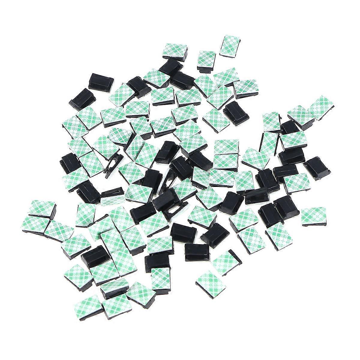 100 Stück Selbstklebende Kabelclips, Drahtklemmen, Kabelhalter, Kabelorganisator (schwarz)-100 Pcs-black
