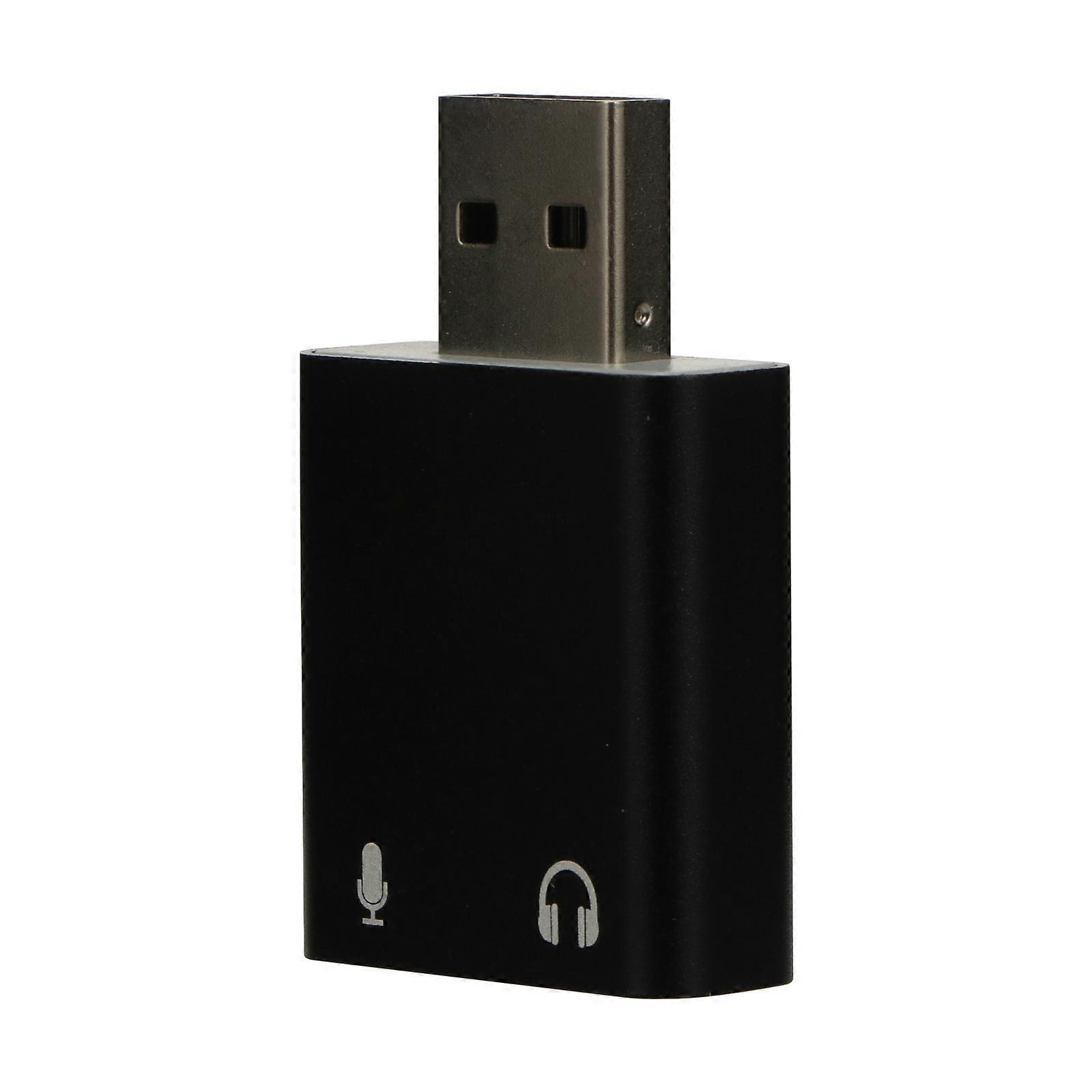 7.1 Usb-audioadapter Für Externe Soundkarten Mit Kopfhörer- Und Mikrofonanschluss-4.3x2.5cm-black