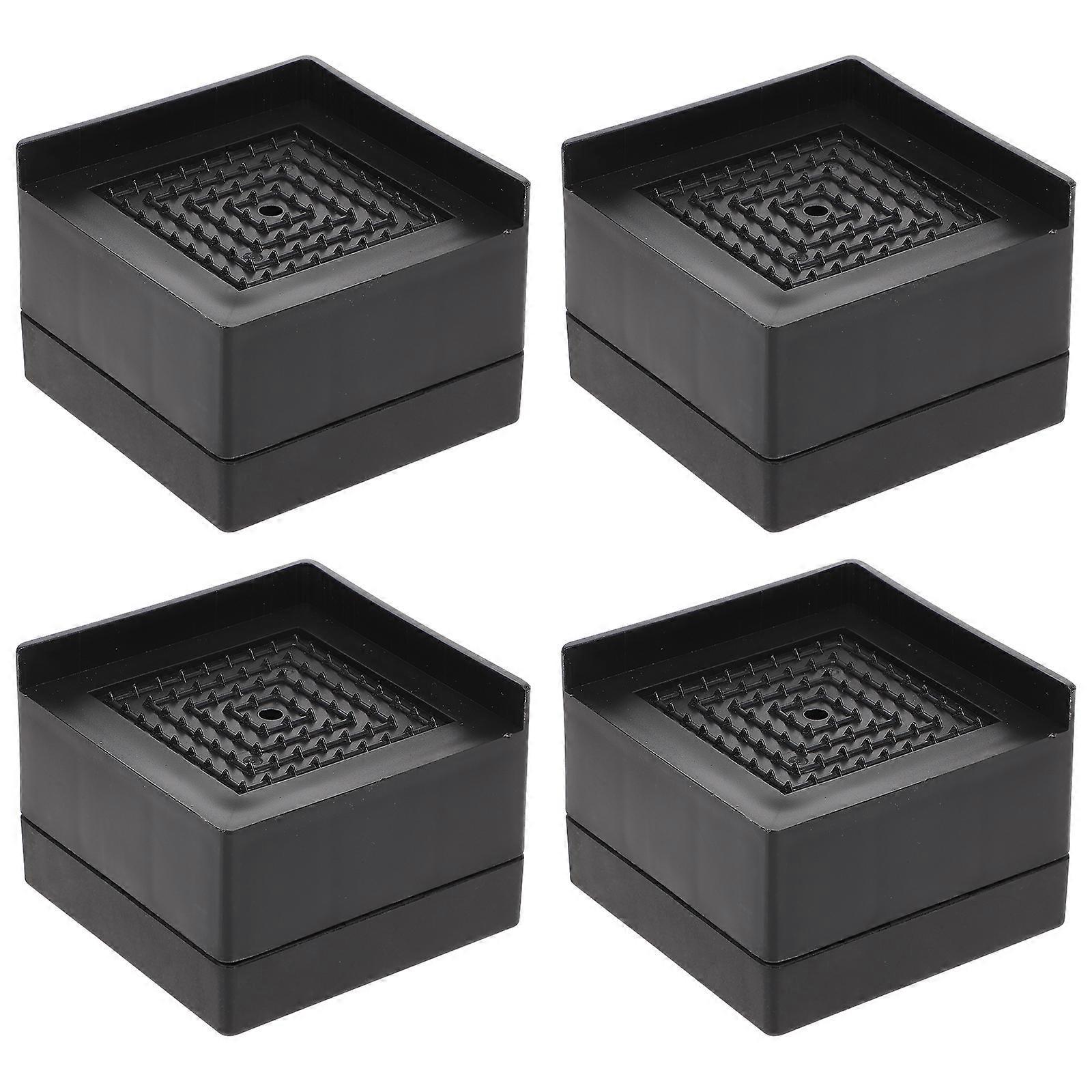 4 Stück Schwerlast-bettfüße, Möbelrahmen-erhöhungen, Sofa-erhöhungskissen (schwarz)-5.8x5.8x4cm-black