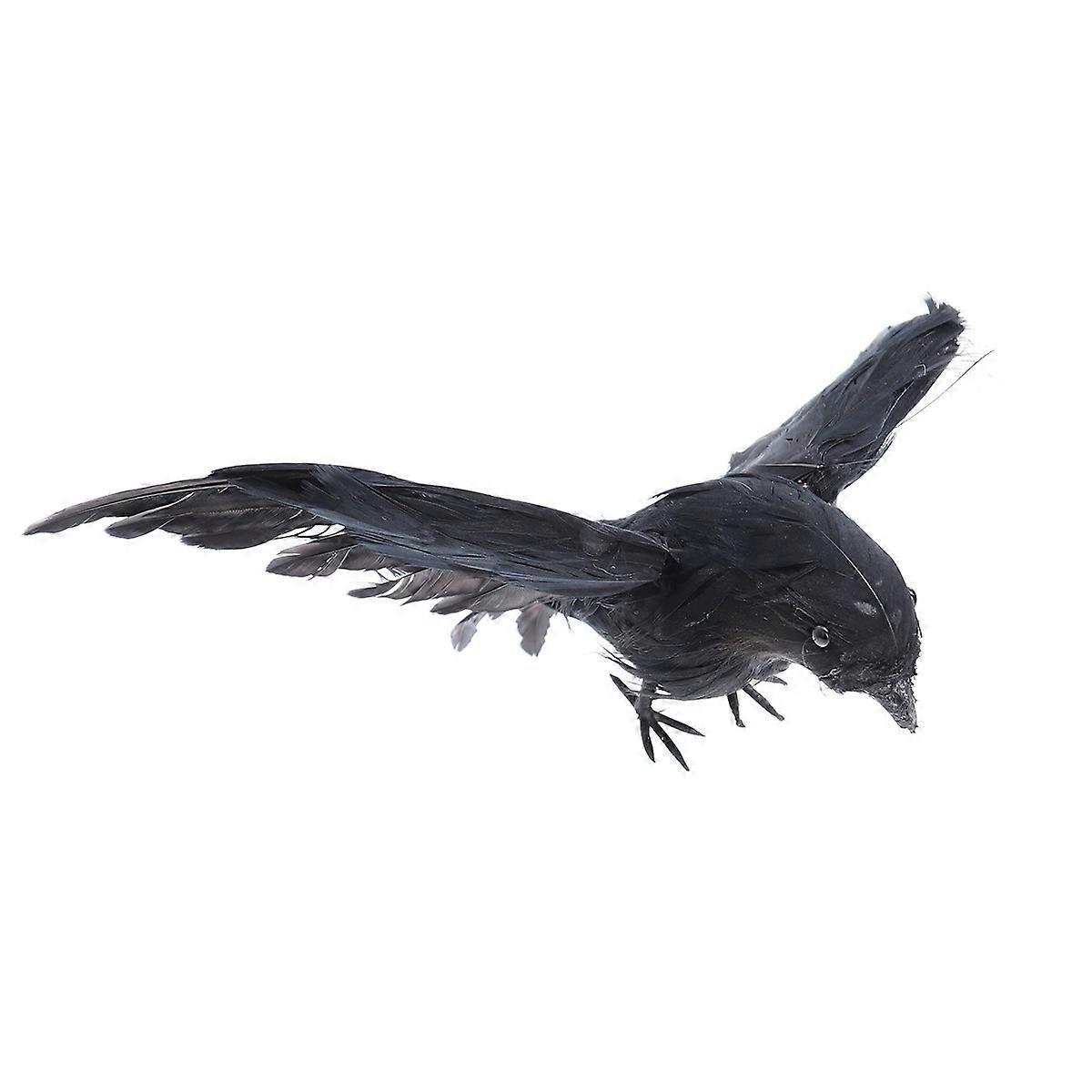 1 Stück Künstlicher Vogel, Geflügelter Schwarzer Rabe, Halloween-requisite, Party-bar-dekoration (schwarz)-black