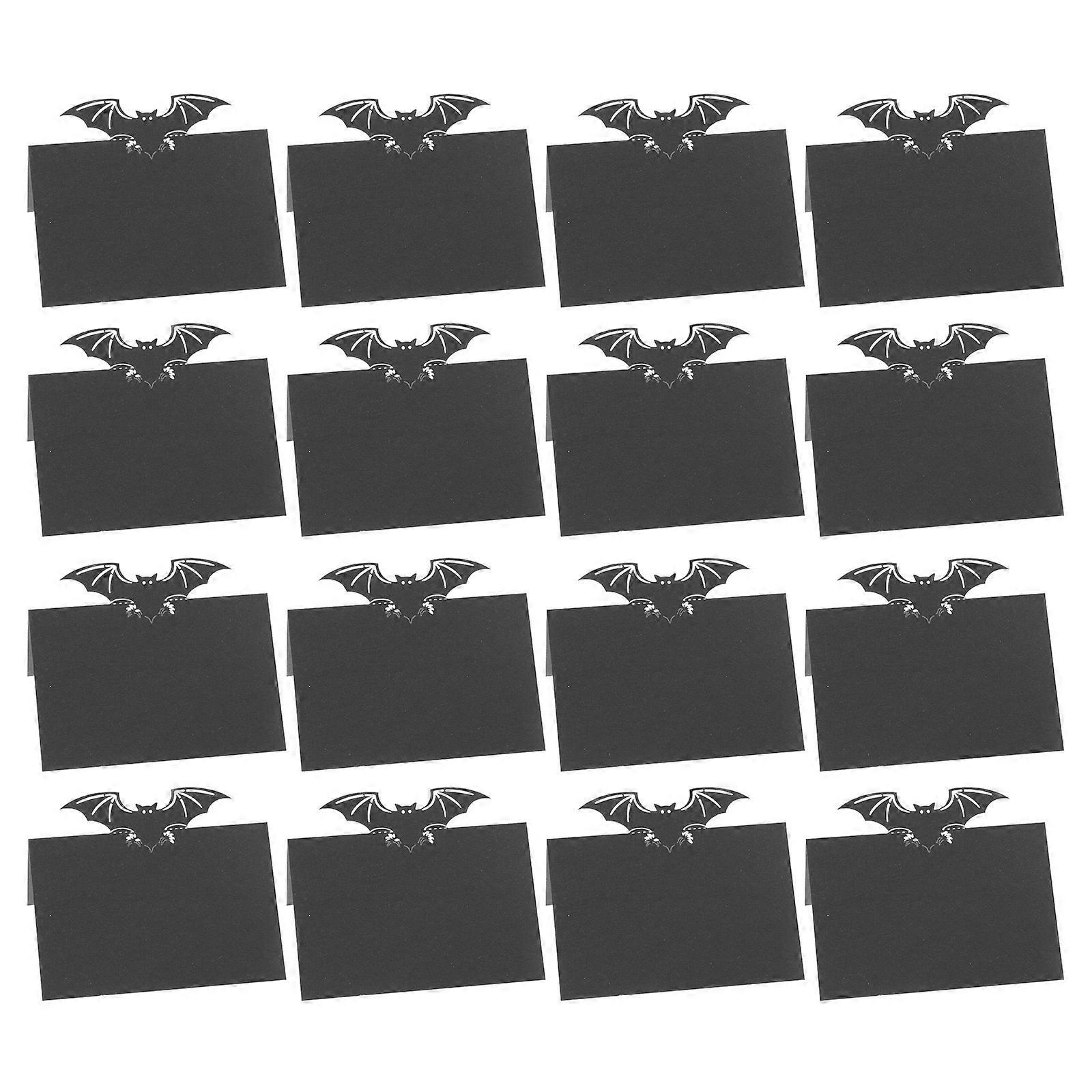 50 Stück Schwarze, Leere Tischkarten Mit Fledermausmotiv Für Halloween-12x9x0.1cm-black