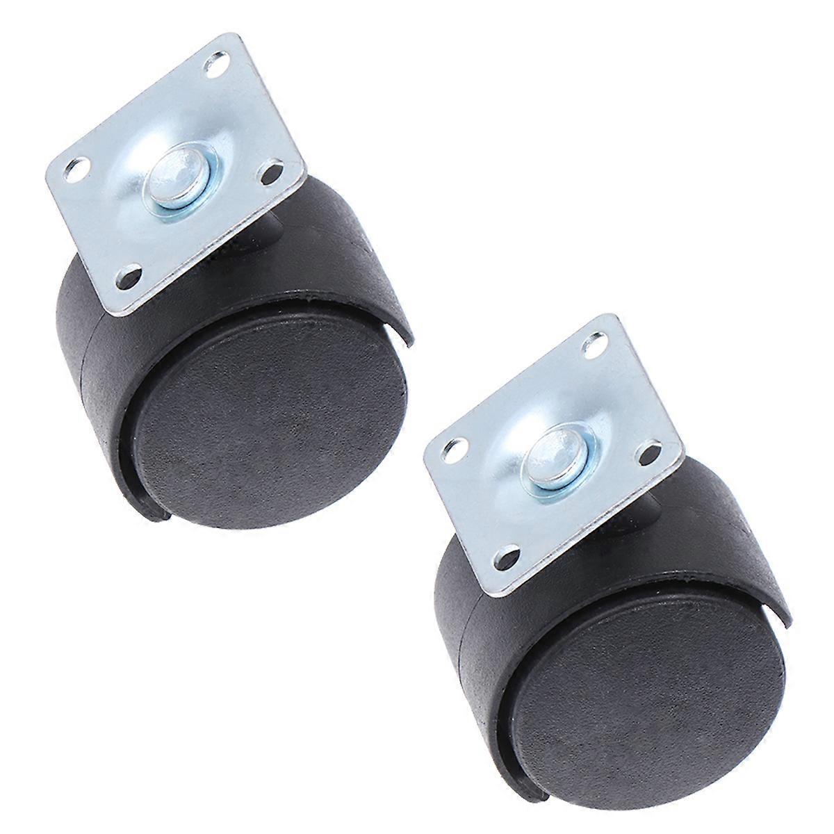 2 Stück 1,5 Zoll Quadratische Basis, Verschleißfeste Universalrolle Für Möbel, Kinderwagen (schwarz)-black