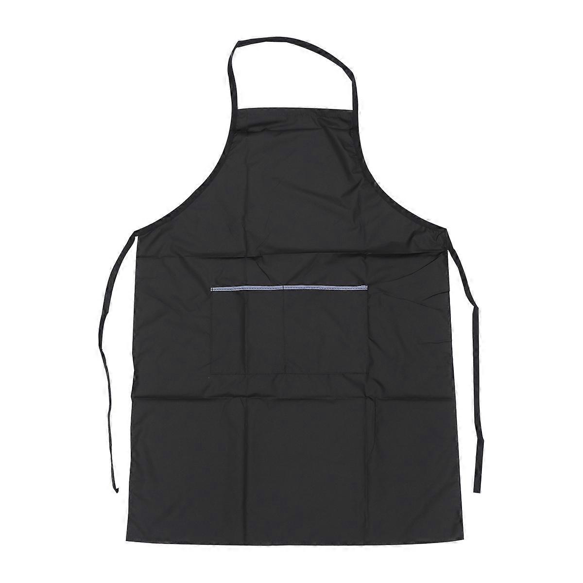 Kosmetiksalon-schürze, Wasserdichte Arbeitskleidung, Mehrzweck-friseurschürze Mit Großen Vordertaschen, Schutzschürze (schwarz, Zufällige Taschenrandfarbe)-80x54x0.1cm-black