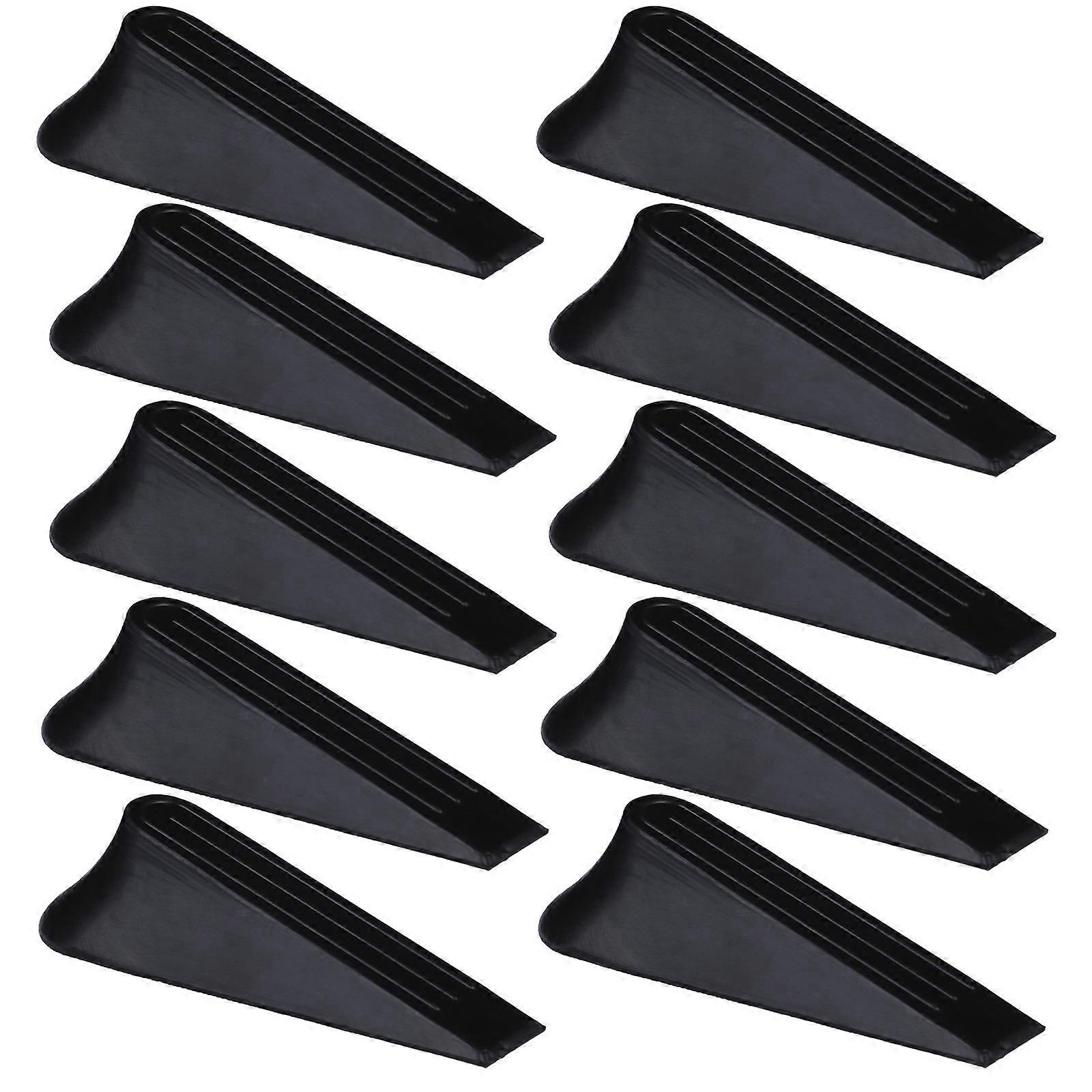 10 Stück Türstopper Aus Gummi, Türstopperkeil, Sicherheitstürstopper Für Zuhause (schwarz)-11.00x3.90x3.00cm-black