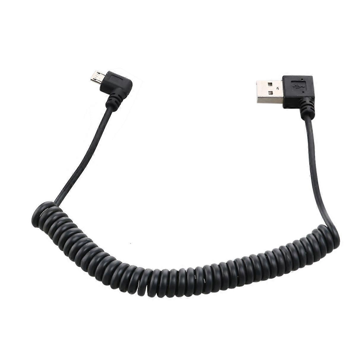 1,5 M Langes, Spiralförmig Aufgewickeltes Usb-micro-5-pin-stecker-auf-usb-2.0-stecker-daten- Und Ladekabel (schwarz)-black