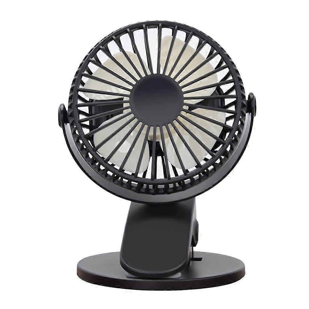 360° Drehbarer Mini-tischventilator Mit Clip, Leiser, Tragbarer Usb-ventilator Für Kinderwagen, Zelt, Studentenwohnheim, Bett Und Büro (schwarz/ohne Clip)-black
