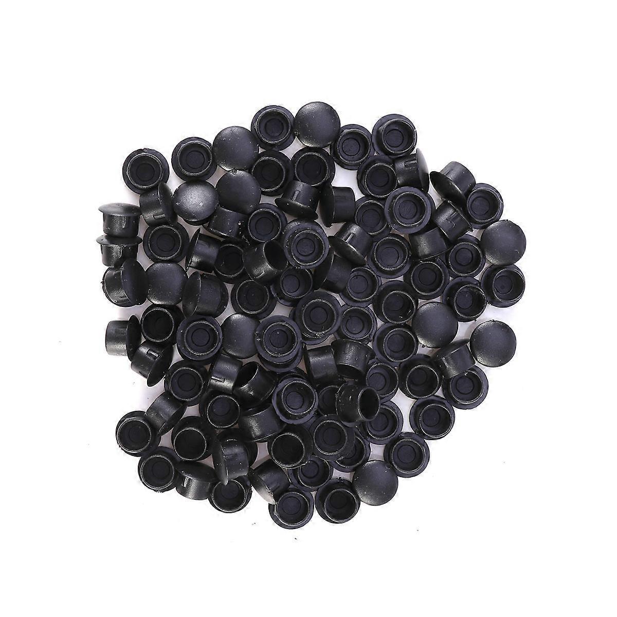 100 Stück 10 Mm Scharnierschraubenabdeckungen, Dekorative Scharnierabdeckungen Für Schubladen, Fenster, Schränke Und Türen – Gerade (schwarz)-100pcs-black