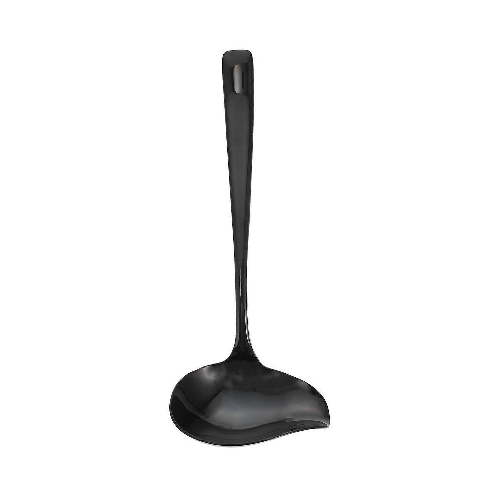 1 Stück Praktischer Entenschnabel-suppenlöffel Aus Edelstahl, Ideal Für Heiße Töpfe (schwarz)-19x7.6cm-black