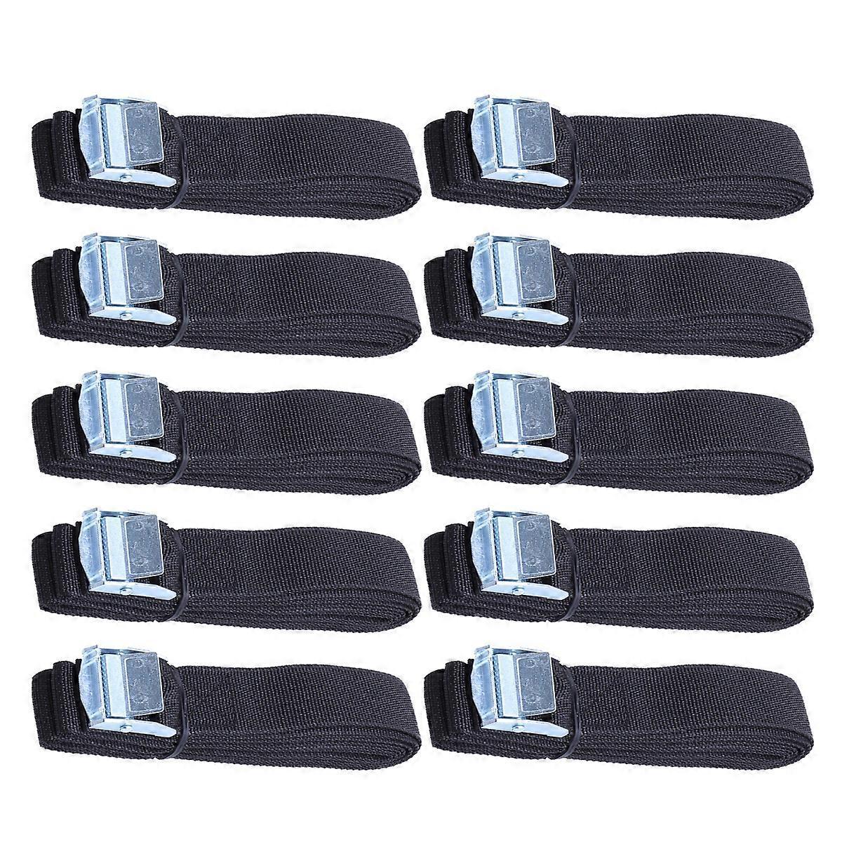 10 Stück Zurrgurte Mit Stahlschnalle, Dicke Nylon-schnellverschluss-zurrgurte Zur Ladungssicherung, Für Autodachgepäckträger, Kajakträger (schwarz)-250x2.5cm-black