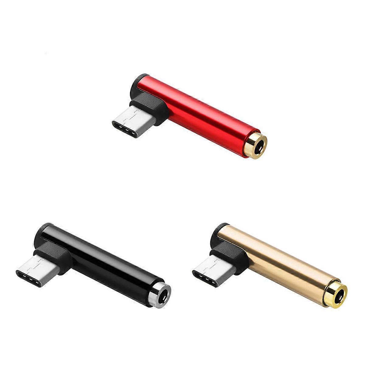 Stück Typ-c-kopfhöreradapter Typ-c-stecker Auf 3,5-mm-buchse Audio-stereo-kopfhörerkonverter (rot/gold/schwarz)