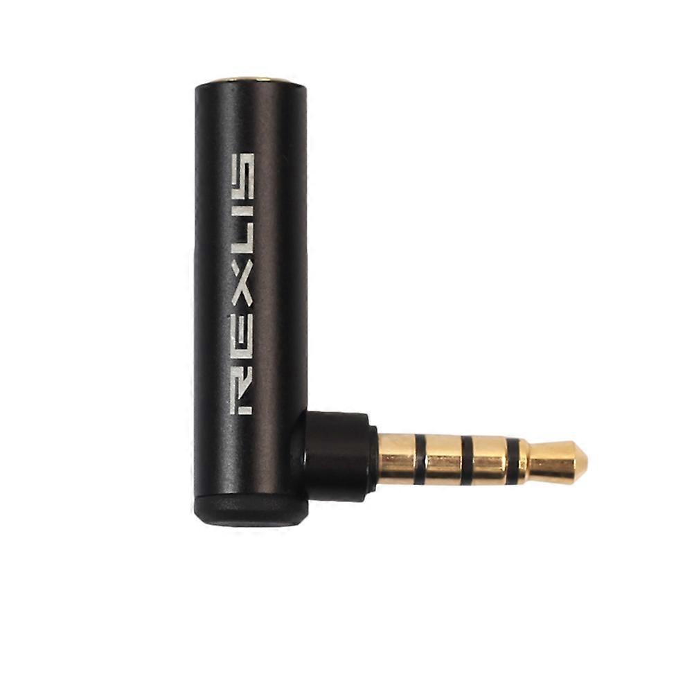 3,5-mm-klinkenstecker Auf Klinkenbuchse, 90°-winkeladapter Für Mobiltelefone, Tablets, Laptops, Desktop-computer, Digitalkameras, Mp3- Und Mp4-player (schwarz)-3.00x2.60x0.50cm-black