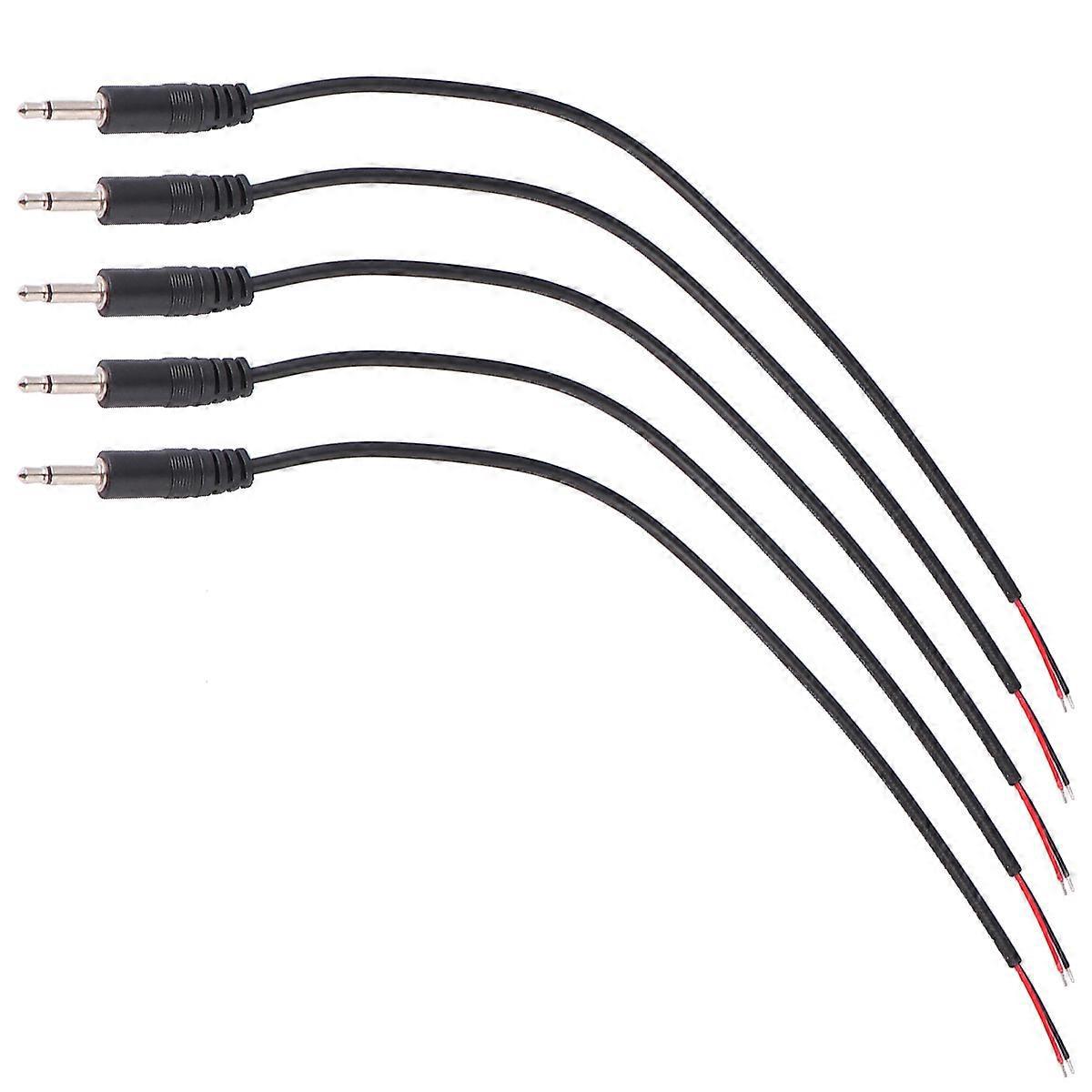 10 Stück 3,5-mm-klinkenstecker Auf Offenes Kabelende, Mono-3,5-mm-klinkenstecker-anschlusskabel Für Kopfhörer, Headset, Ohrhörer, Mikrofon (schwarz)-25.00x0.80x0.80cm-black