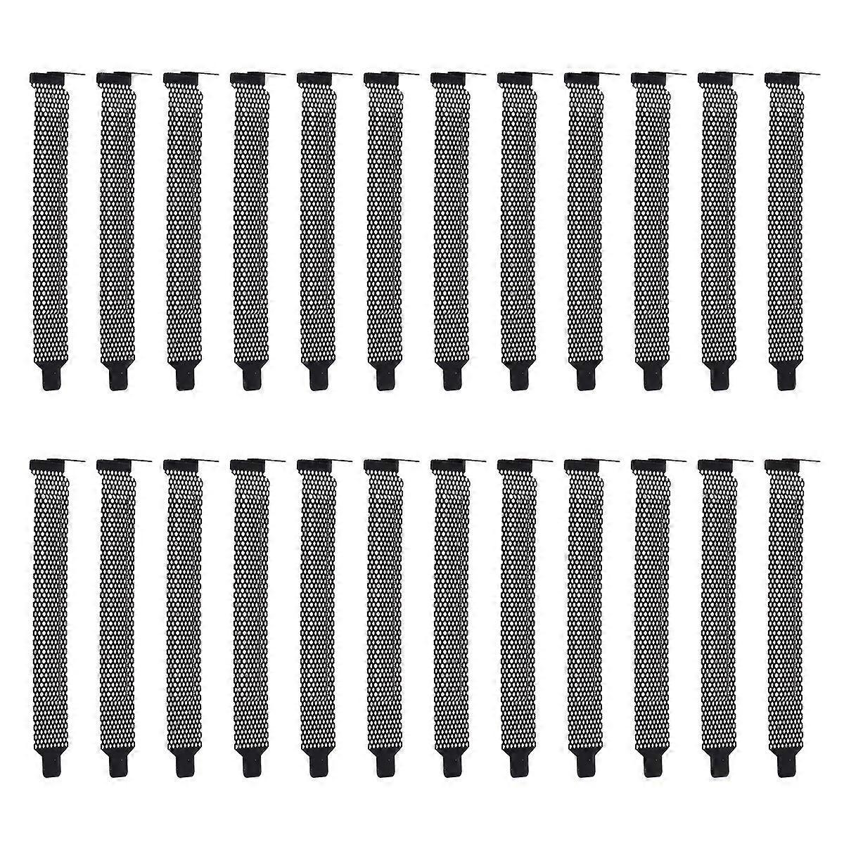 20 Stück Metallgitter-pci-steckplatzblock-staubschutz-lüftungsabdeckung Für Computergehäuse (schwarz)-12.10x1.90x0.50cm-black