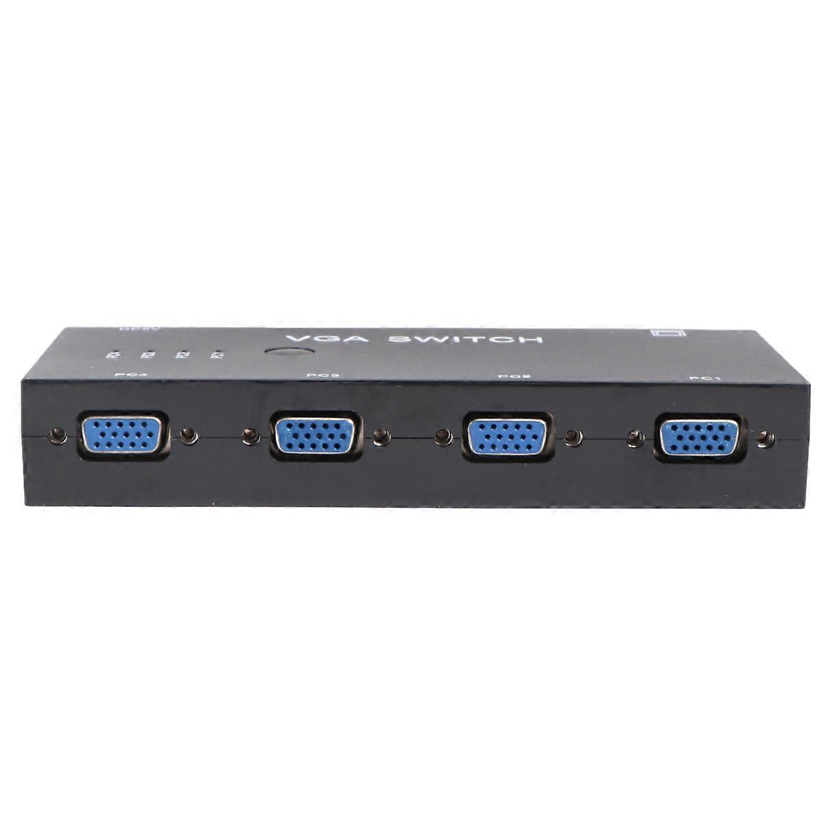 4-port-vga-video-umschaltbox, 4 Eingänge, 1 Ausgang Für Lcd-pc-videokonverter (schwarz)-15x6.7cm-black