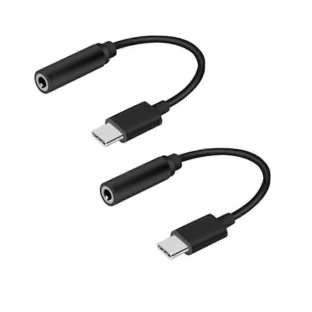 Stück Usb-c-auf-3,5-mm-kopfhörerkabel-adapter Usb 3.1 Typ C Usb-c-stecker Auf 3,5-mm-aux-audiobuchse (schwarz)-black