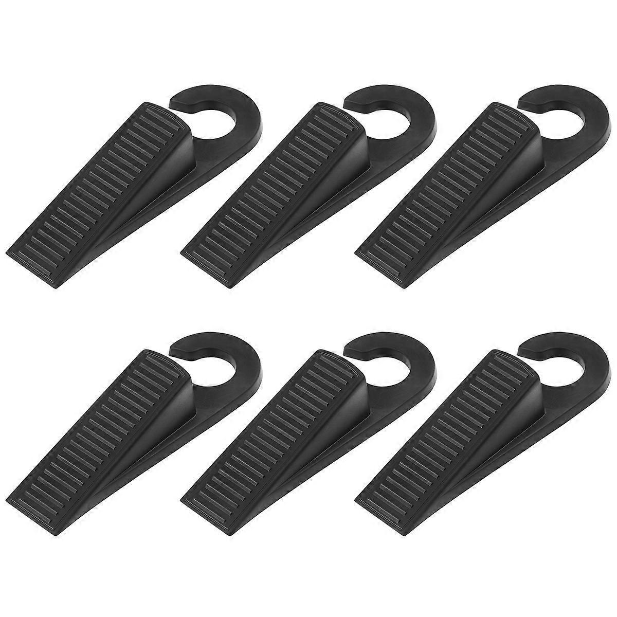 Vosarea 6er-set Türstopper Aus Gummi – Geräuschlos, Kratzfest, Ohne Beschädigungen An Bodenoberflächen – Türstopper-keilhalter-black