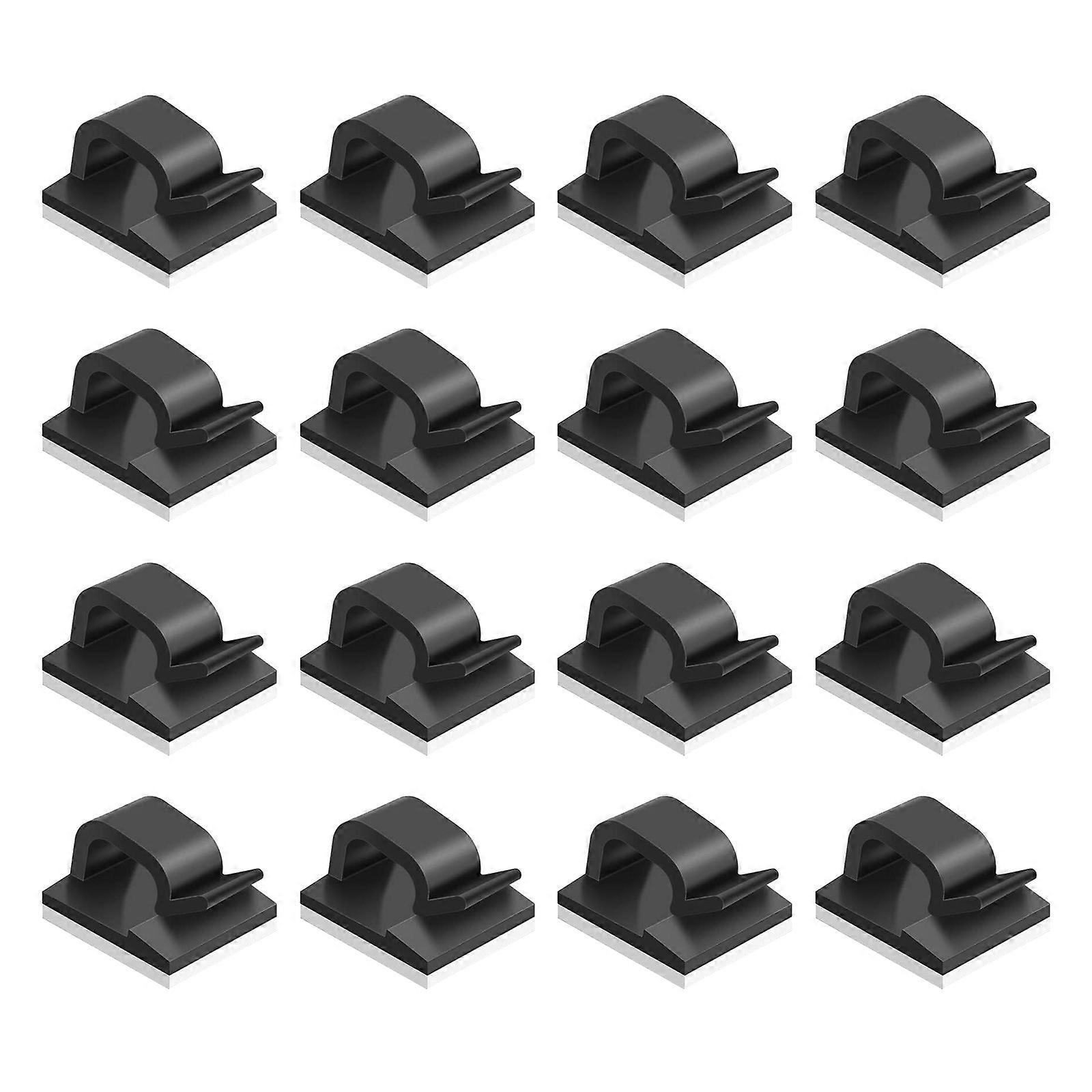 100 Stück Selbstklebende Kabelhalterclips, Kabelorganisatoren (schwarz)-2.00x1.30x0.90cm-black