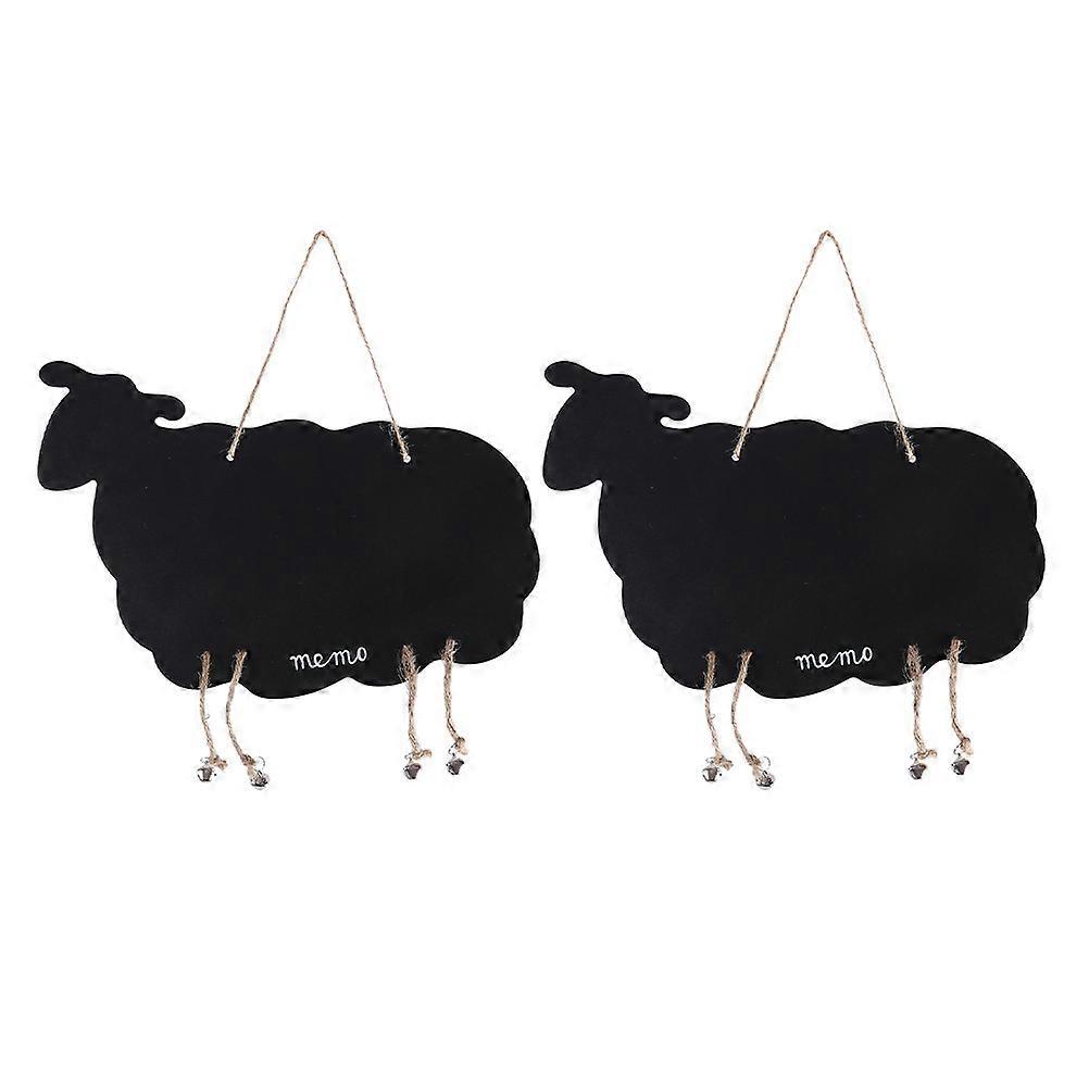 2 Mini-tafeln In Schafform, Hängende Memotafeln-24x33cm-black