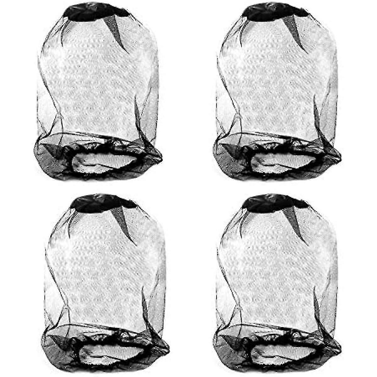 4er-pack Mückenschutznetz Aus Nylon, Feinmaschiges Insektennetz Für Outdoor-aktivitäten Wie Wandern, Camping, Klettern Und Spazierengehen (schwarz)