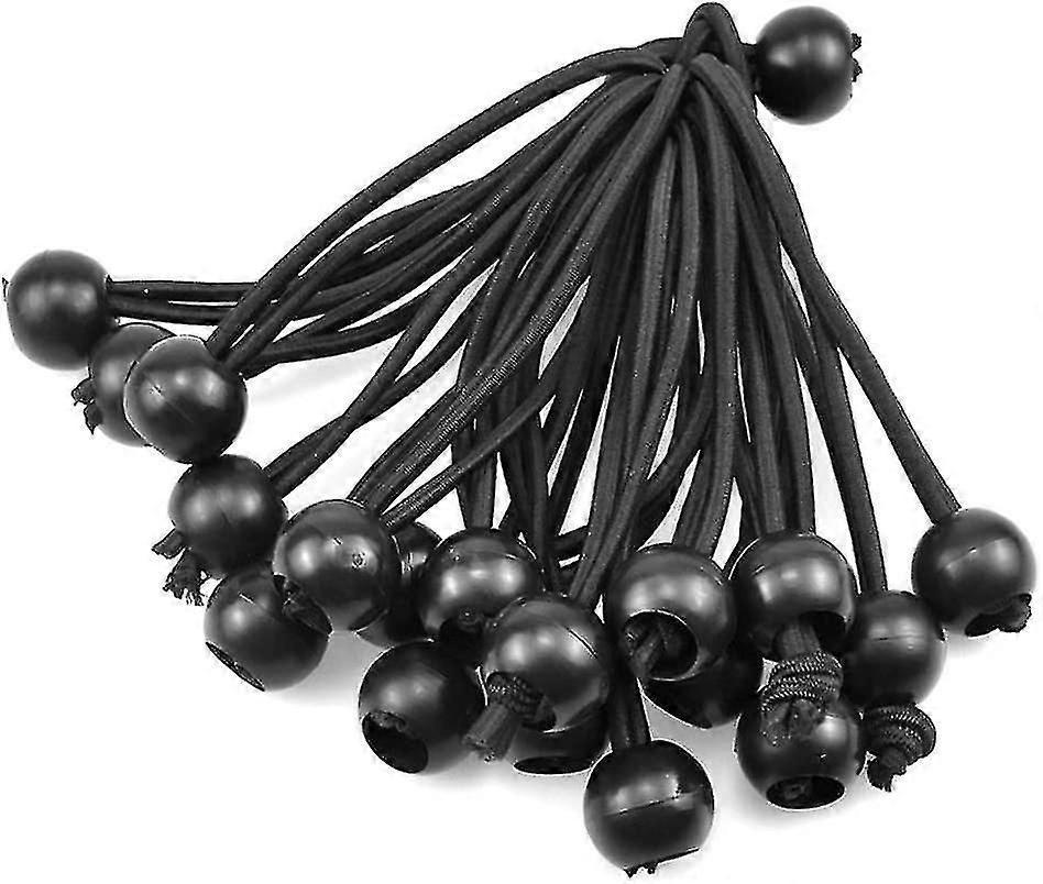 20 Stück Elastische Gummispanner Mit Kugel, Planenspanner, Schwarzes Gummi