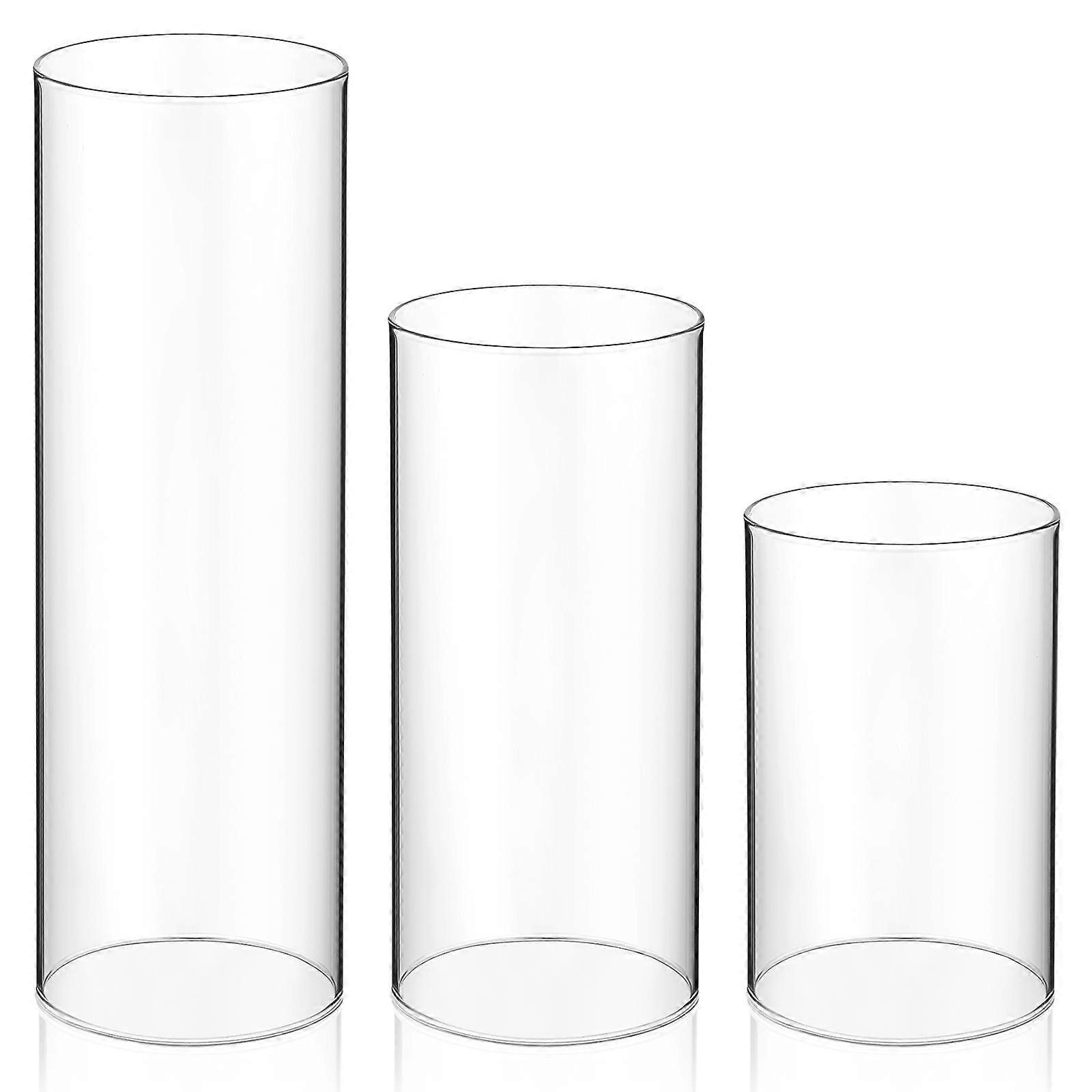 Stück Durchsichtige Glas-kerzenabdeckungen, Offene Kerzenröhrenschirme, Zylindrische Lampenschirm-zubehör-20x6x6cm