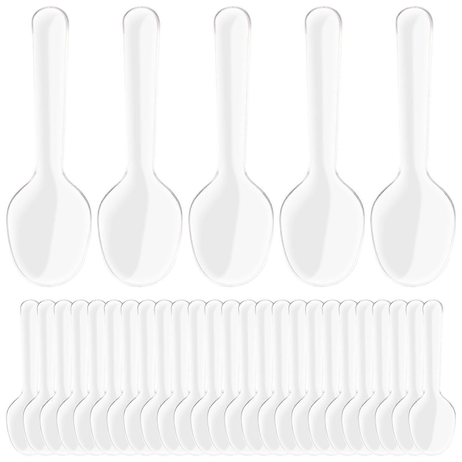 200 Stück Durchsichtige Plastiklöffel, Einwegbesteck, Löffel Für Gelee, Eiscreme, Kuchen, Desserts Und Vorspeisen-8.20x2.30x0.70cm-white