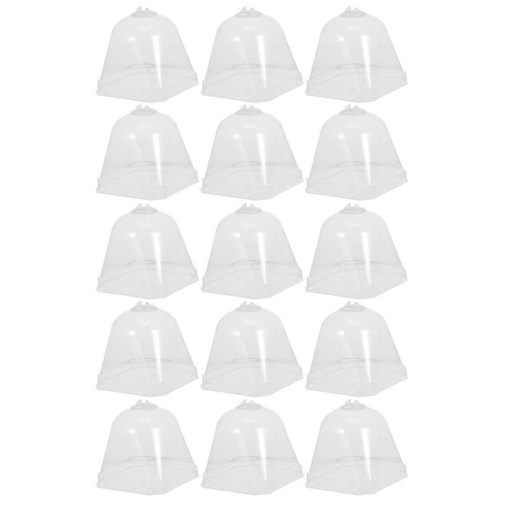 15-teiliges Set Transparenter Pflanzenschutzkuppeln Für Den Garten-7.00x7.00x6.00cm