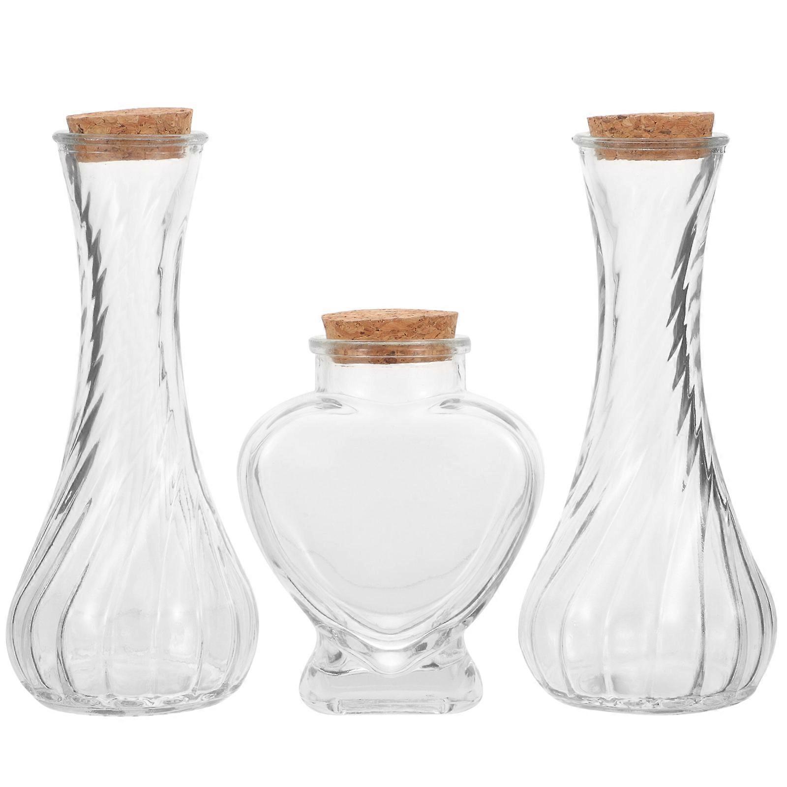 3er-set Wunschflaschen Aus Glas, Treibflaschen-ornamente, Flaschen Für Hochzeitssandzeremonien-15x6.5cm-transparent