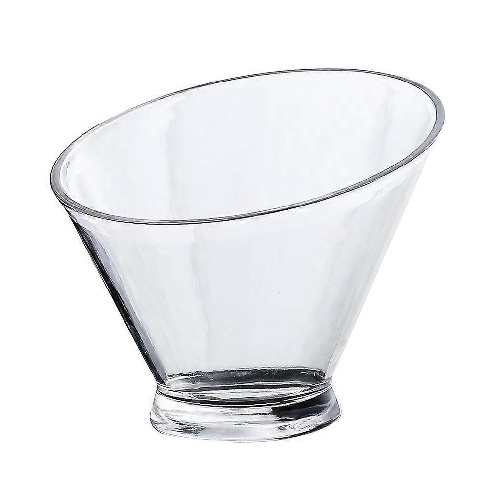 Schräge Salatschüssel Aus Acryl, Durchsichtiger Snackbehälter, Servierschüssel Für Desserts, Obst Und Gemüse (13,5 Cm)-13.513.510.5cm