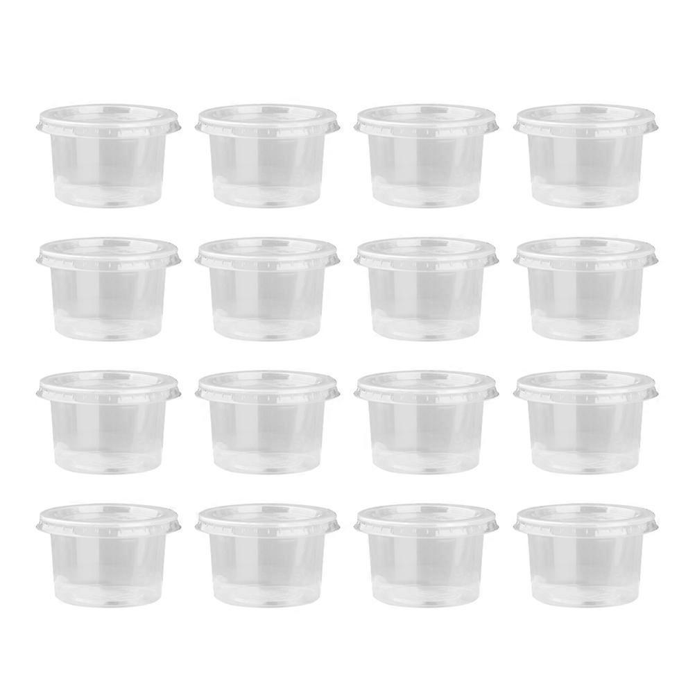 50 Stück 140 Ml Einweg-portionsbecher/schälchen Aus Kunststoff Mit Deckel Für Mousse, Soße, Gelee Und Joghurt-7.50x5.90x4.50cm