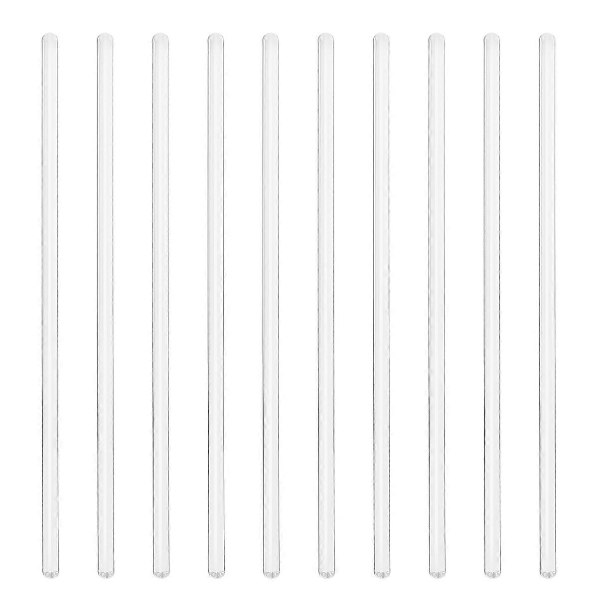 Ukcoco 10 Stück Lange, Hochtemperaturbeständige Glasrührstäbe Aus Klarem, Gehärtetem Glas Zum Umrühren Von Heißen Und Kalten Getränken, Cocktails Und Getränkemischungen-20.00x0.50x0.50cm