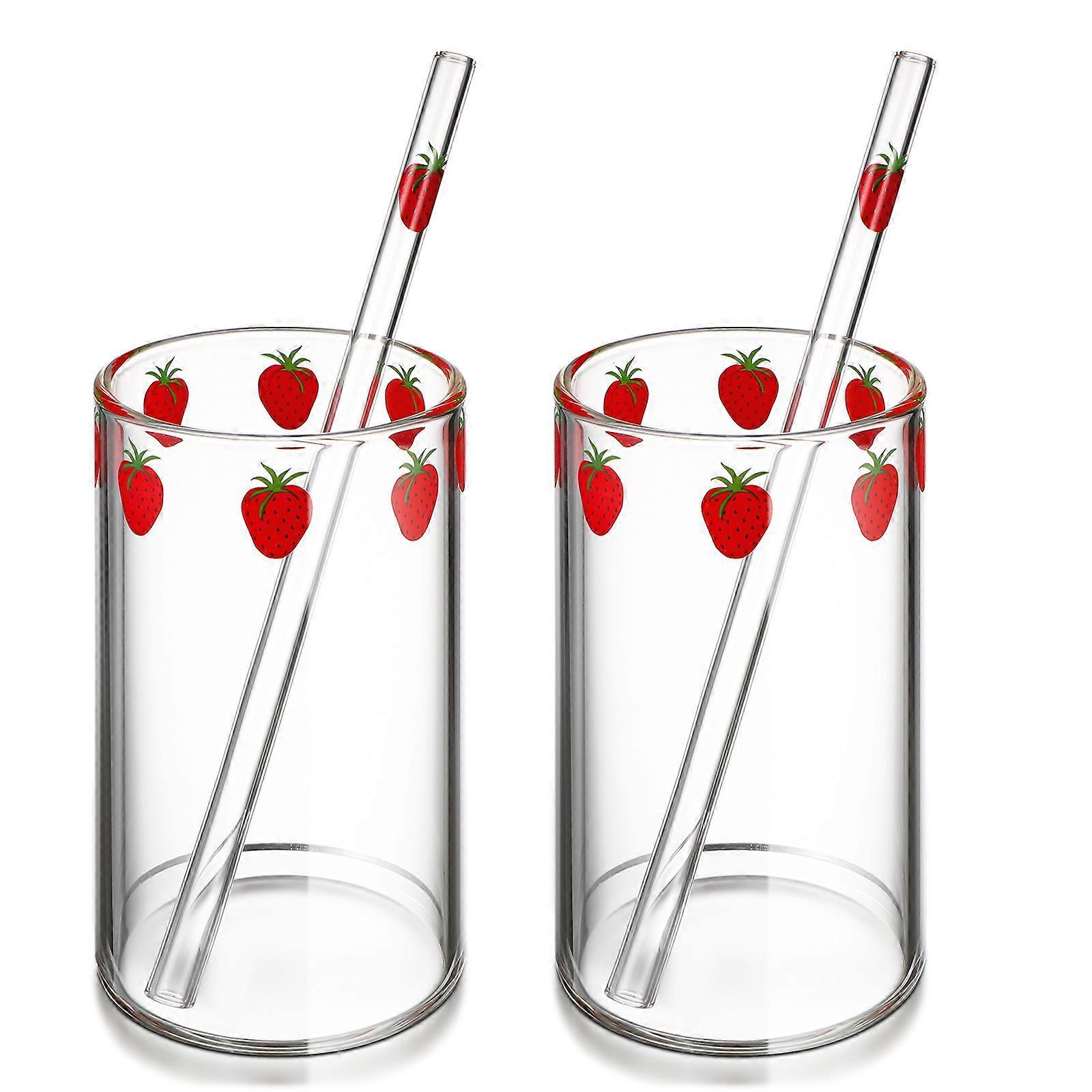2er-set Trinkbecher Mit Strohhalm Für Zuhause – Praktischer Wasserbecher, Durchsichtige, Kompakte Trinkflasche Mit Strohhalm Für Den Innenbereich-11.00x6.50x6.50cm