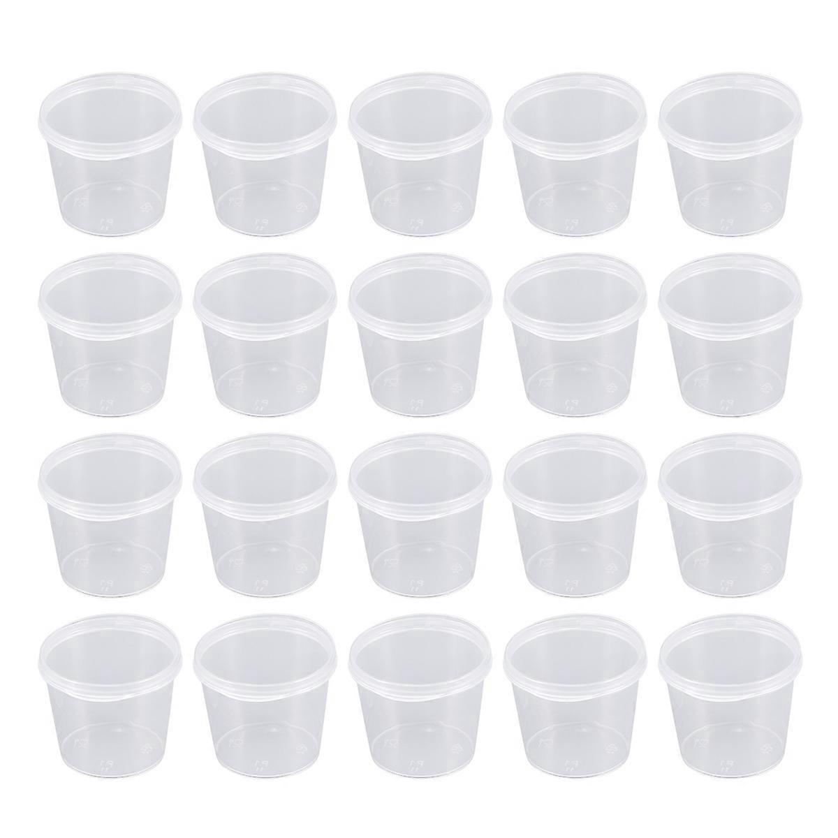 50 Stück 25 Ml Einweg-portionsbecher Aus Kunststoff, Transparente Portionsbehälter Mit Deckel Für Gelee, Joghurt, Mousse Und Soßen