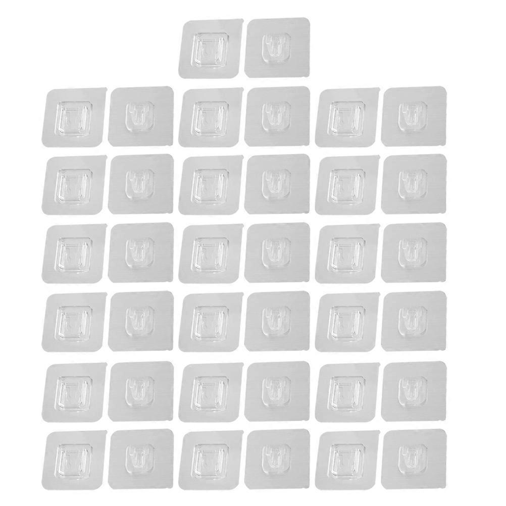 20 Sets Doppelseitige Haken, Wandhaken Für Aufbewahrungsregale, Selbstklebende Schnallenhaken-6x6cm-transparent
