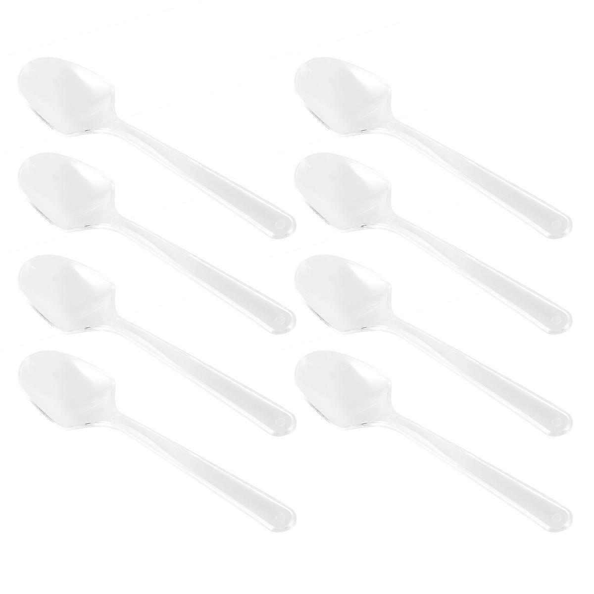 100 Stück Mini-löffel Aus Transparentem Kunststoff, Einwegbesteck Für Gelee, Eiscreme, Desserts Und Vorspeisen-12.00x2.30x0.70cm